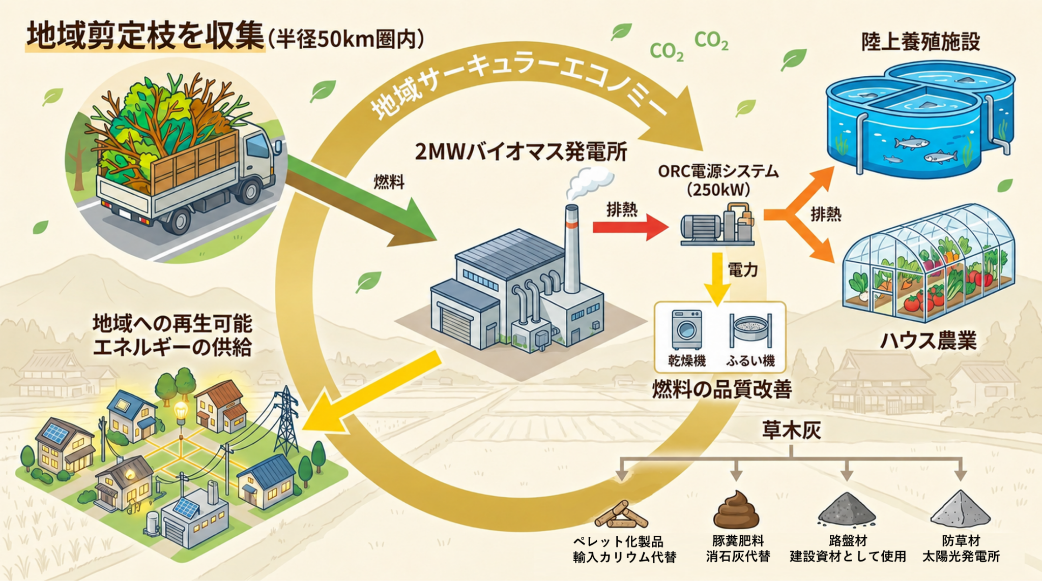 地域循環型バイオマス事業モデル 画像